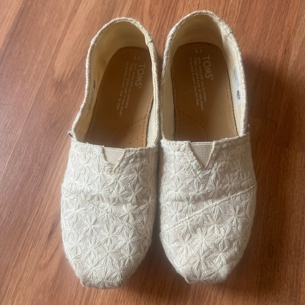 TOMS Cream Classic Alpargata Slip-On Shoes